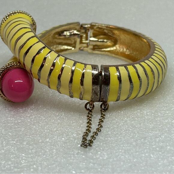 J. Crew Gold and Pink Statement Bangles - Picture 4 of 5